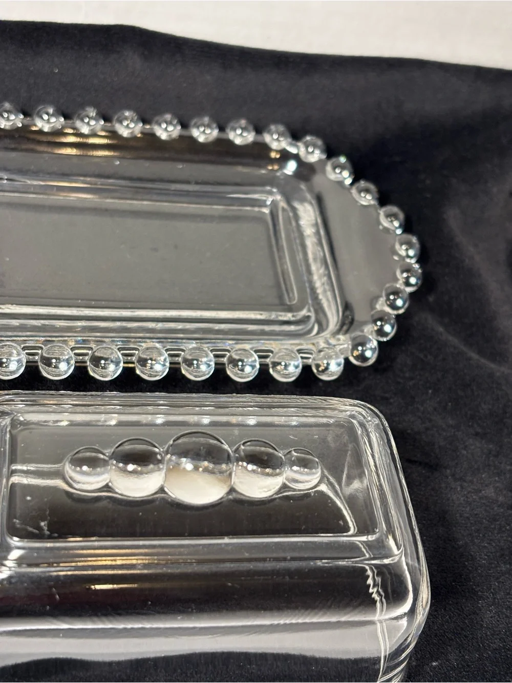 Imperial Glass Butter Dish Candlewick Lidded VTG Dining Serveware Beaded Lid